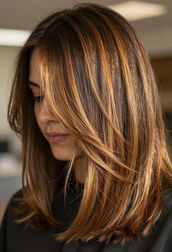 caramel highlights for warmth