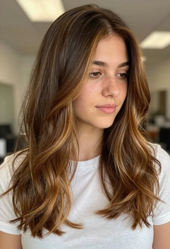 caramel highlights on brown hair