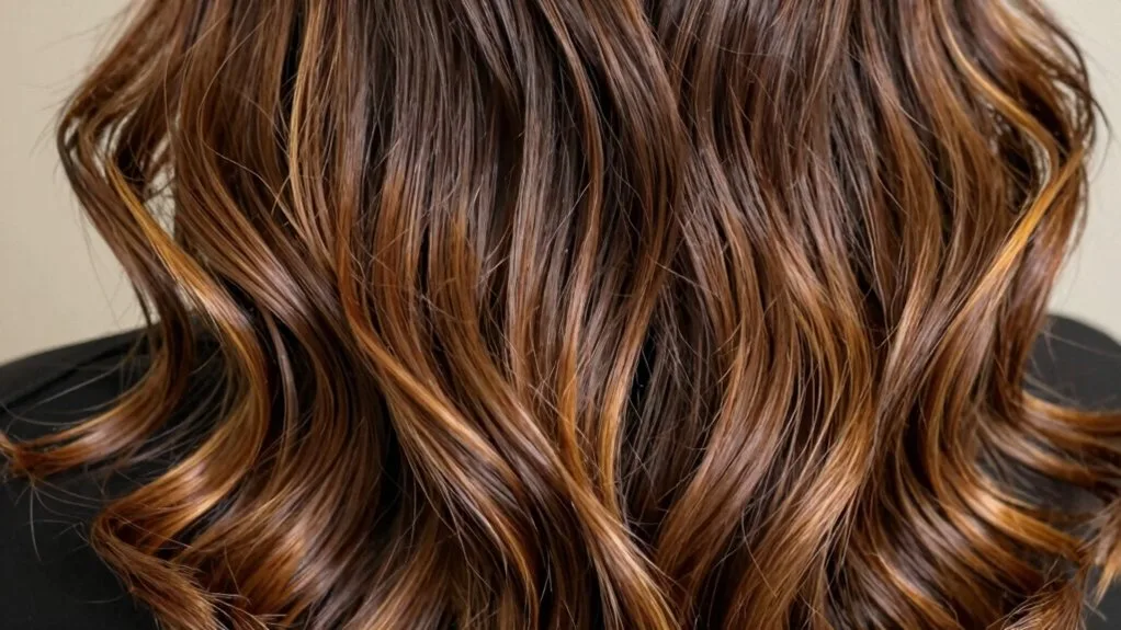 caramel lowlights enhance dimension