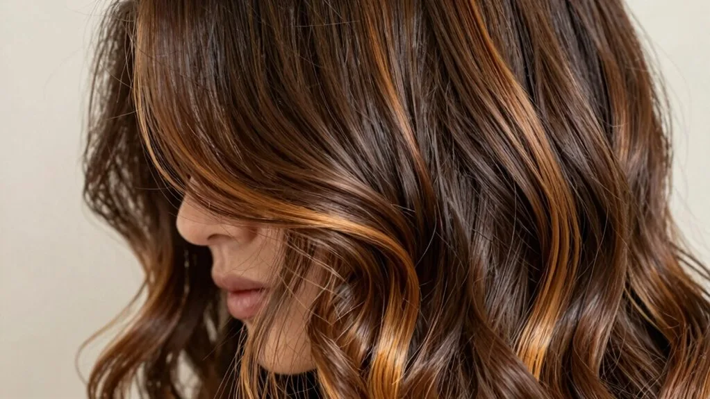 caramel ribbon hair highlights