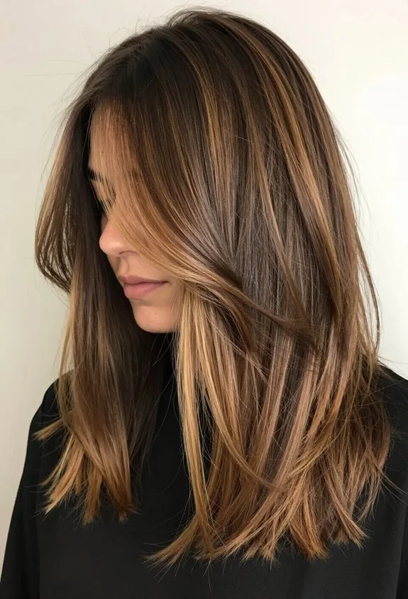 caramel swirled dimensional lob