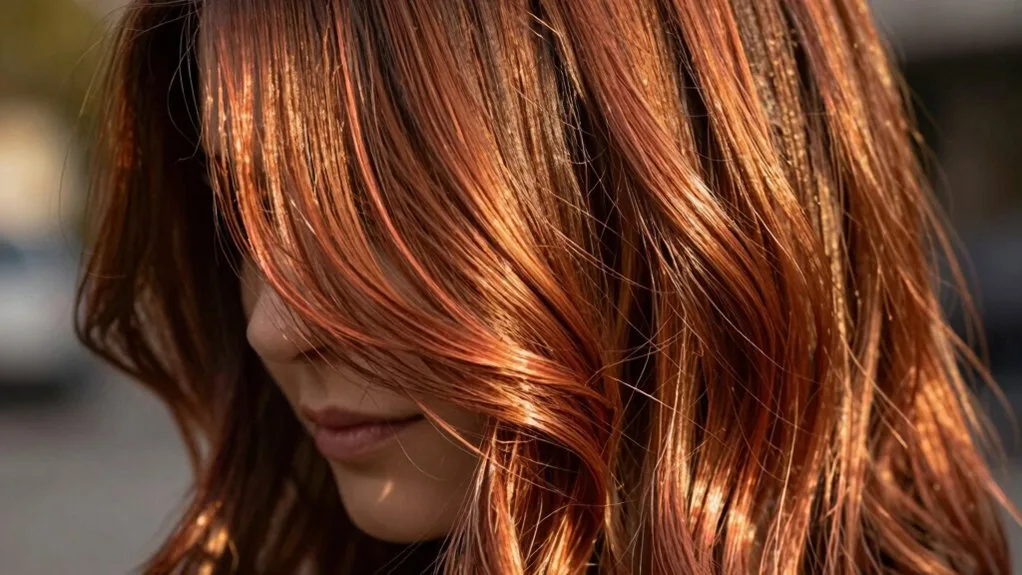 chestnut color with copper