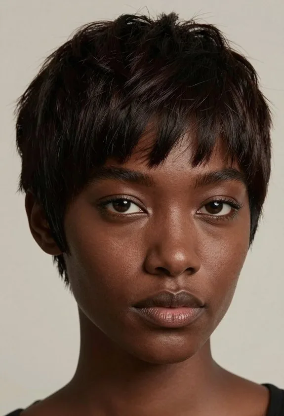 chic dark pixie transformation