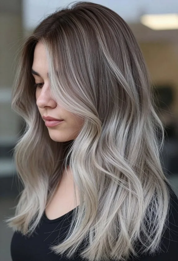 cool toned ash brown ombre
