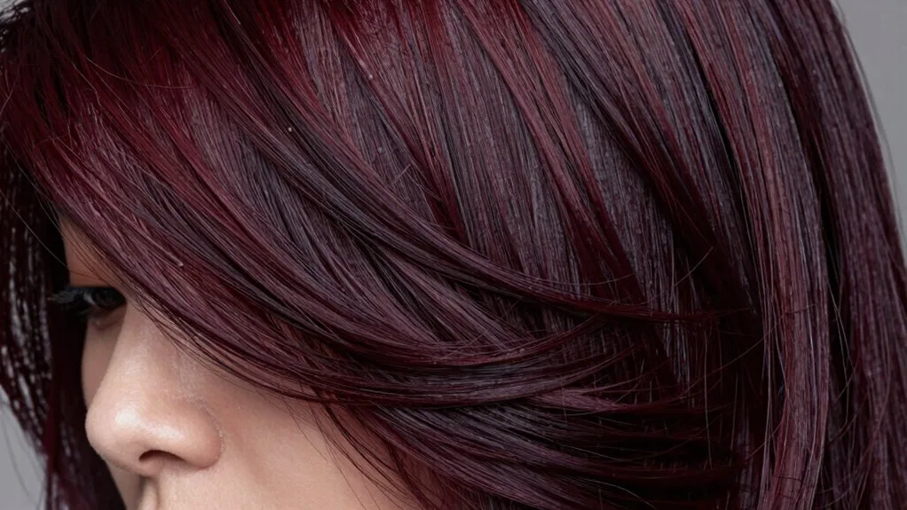cool toned burgundy hair color