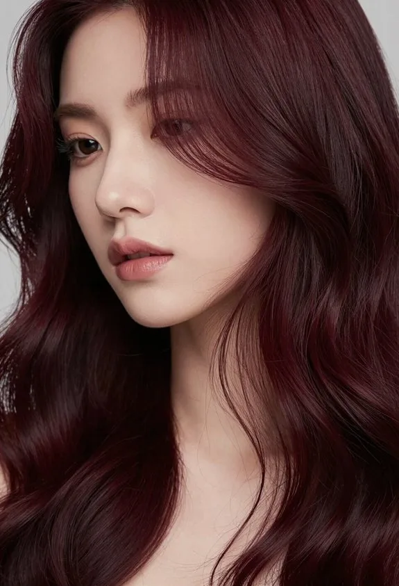 cool toned burgundy hair color