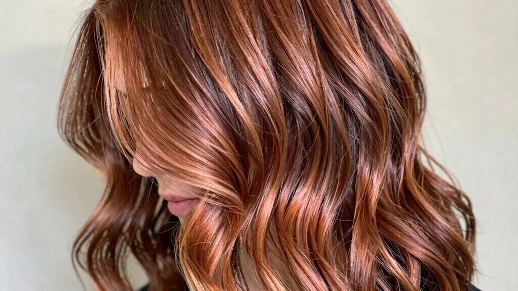 copper balayage for brunettes