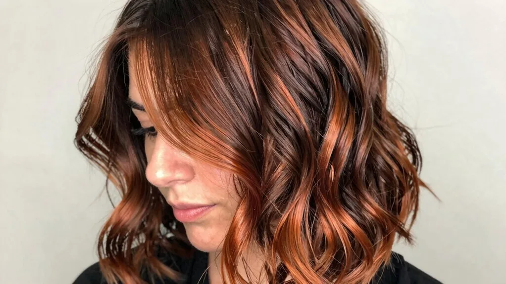copper cherry cola balayage