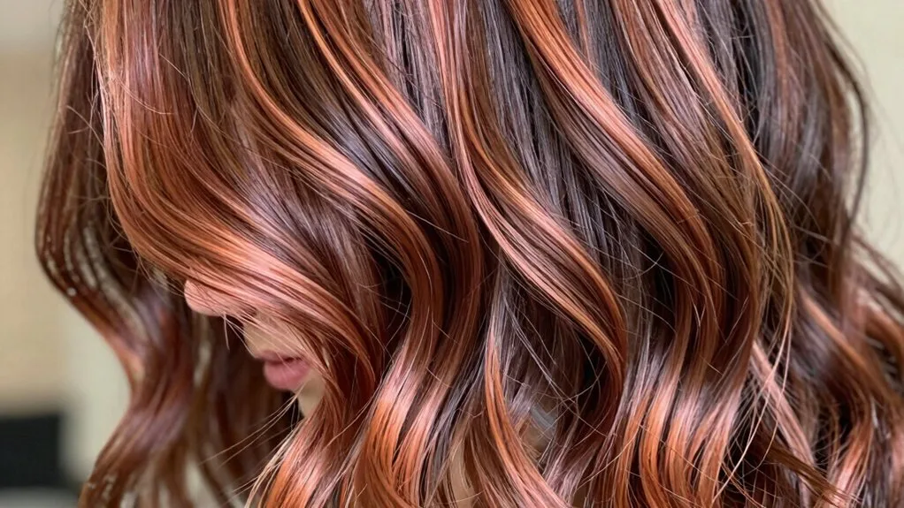 copper highlights for brunettes