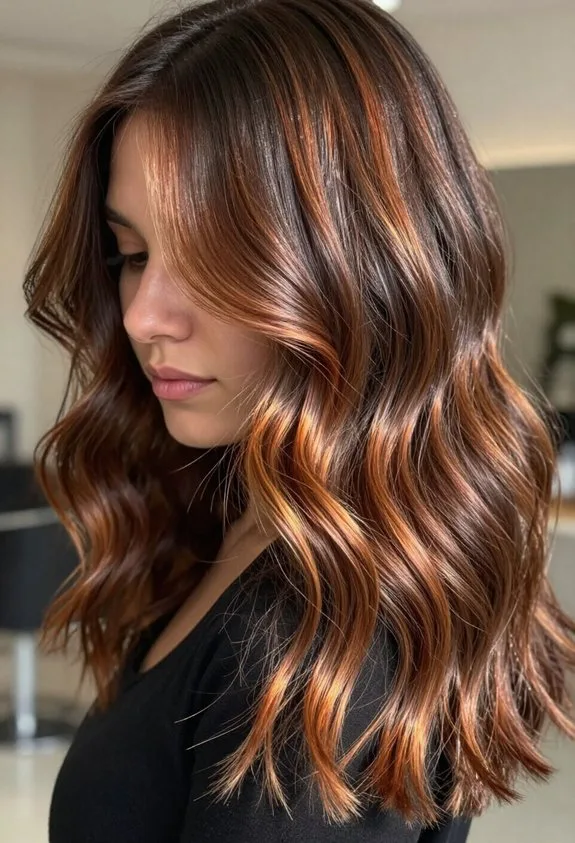 copper kissed dimensional brunette