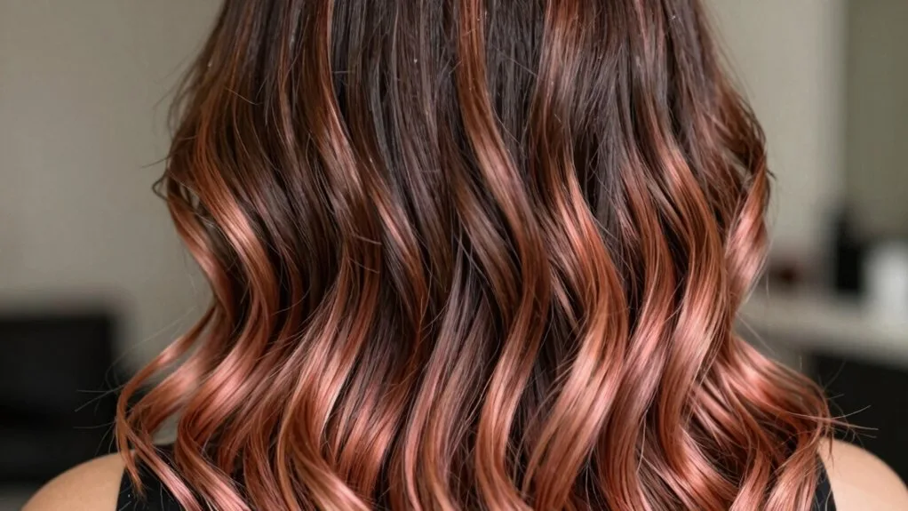 copper rose gold ombre
