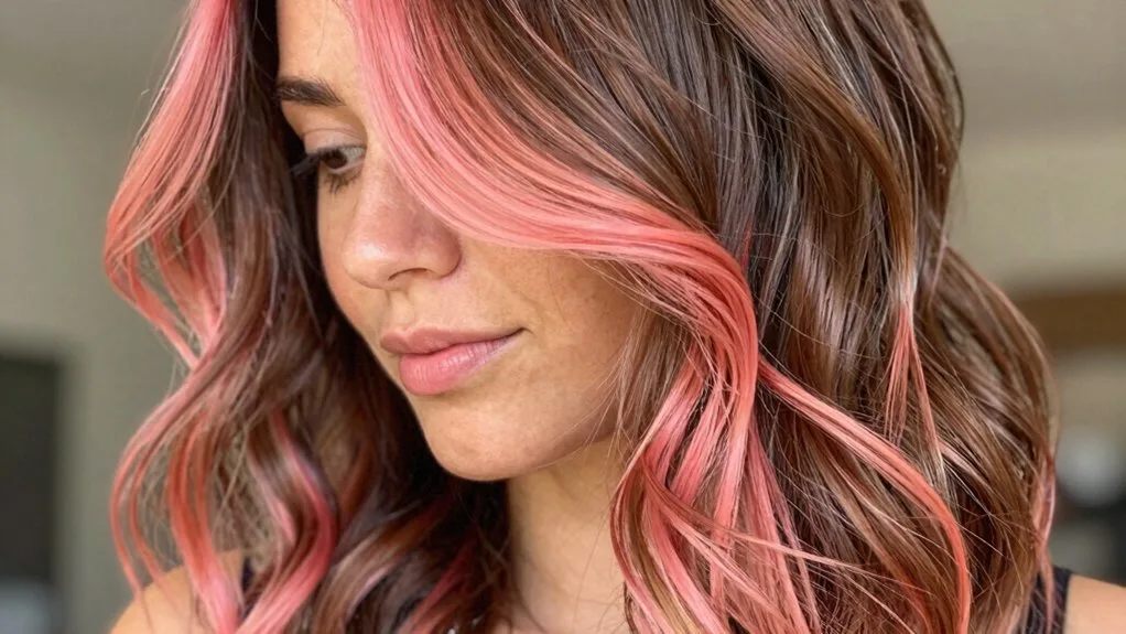 coral pink for warm brunettes