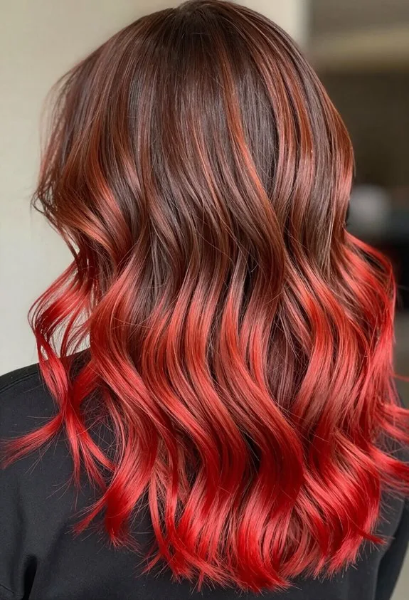 coral red ombr technique