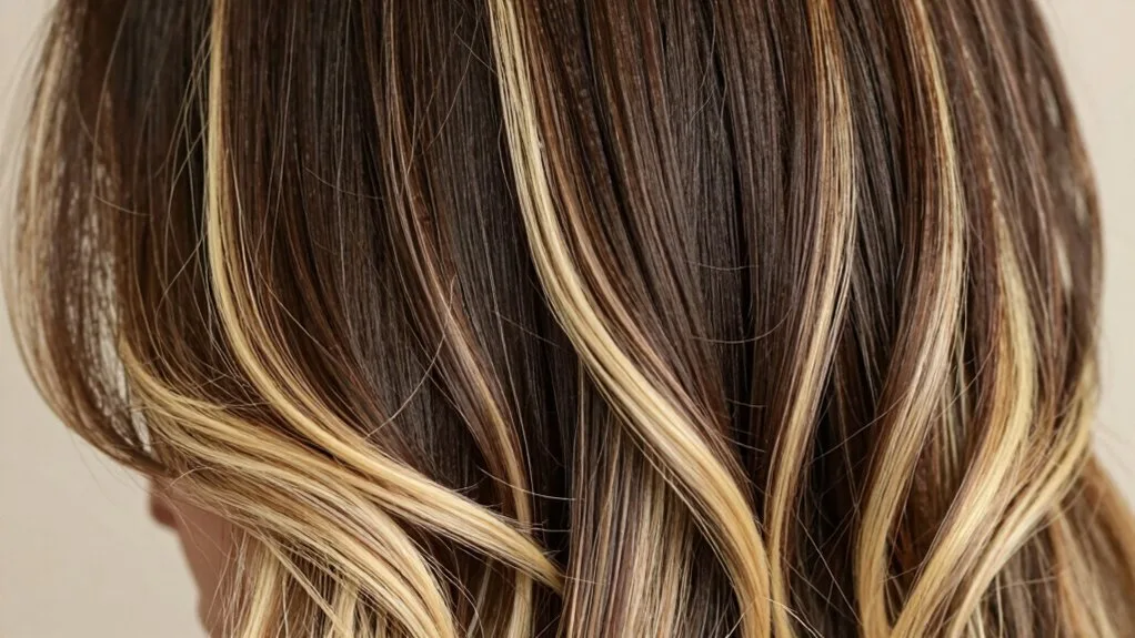 creamy blonde dark contrast