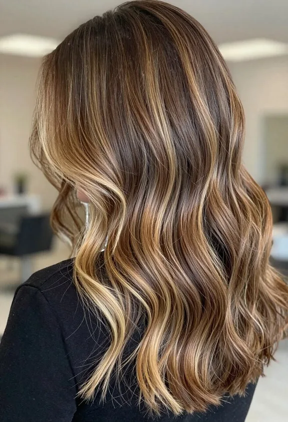 creamy caramel balayage contrast