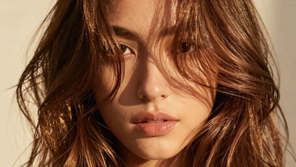 delicate warm bronze highlights