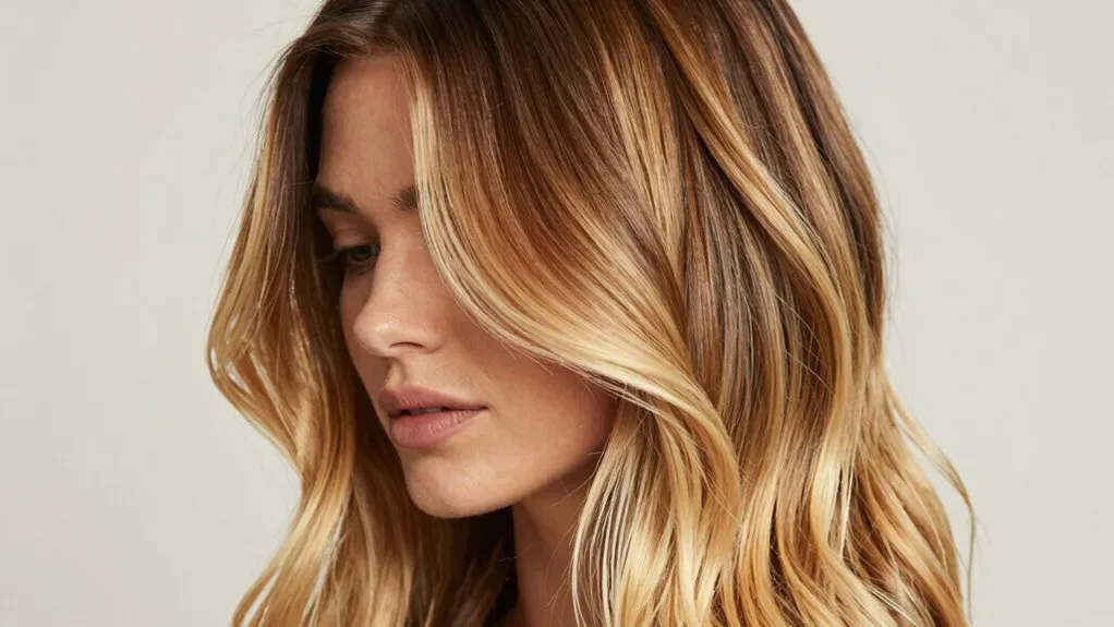dimensional buttery blonde highlights