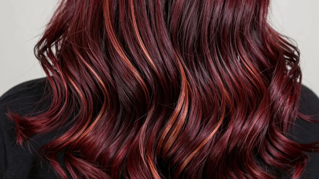 dimensional cherry cola balayage