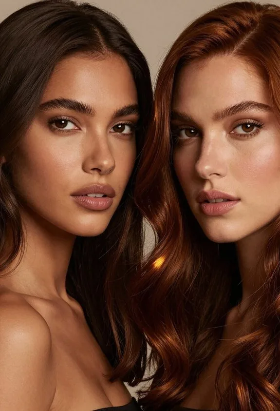 dimensional chocolate auburn hair