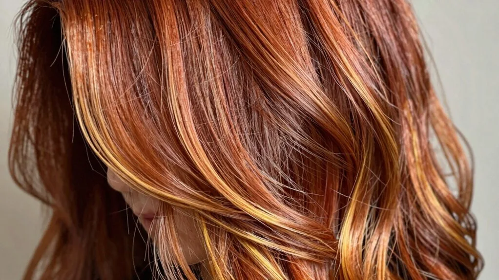 dimensional warm auburn tones