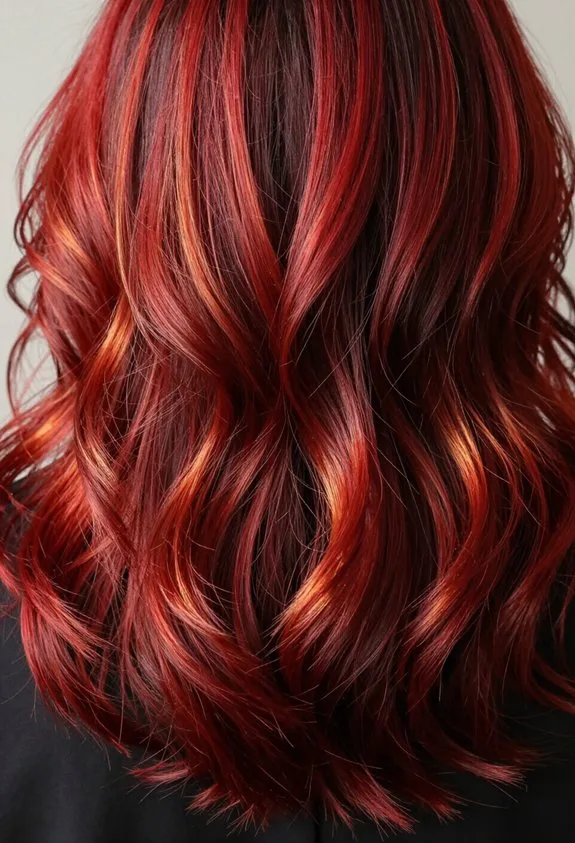 dramatic fiery red transformation