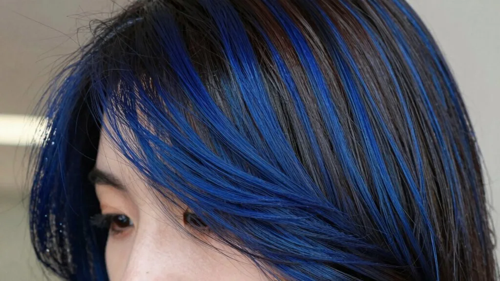dramatic sapphire blue transformation