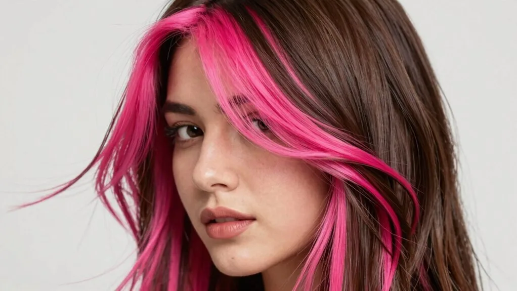dynamic hot pink highlights