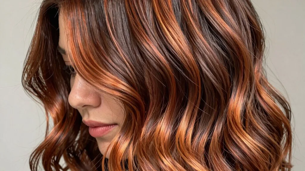 effortless copper balayage highlights