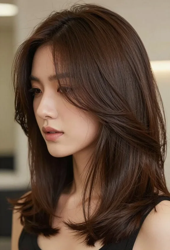 elegant shoulder length layered hairstyle