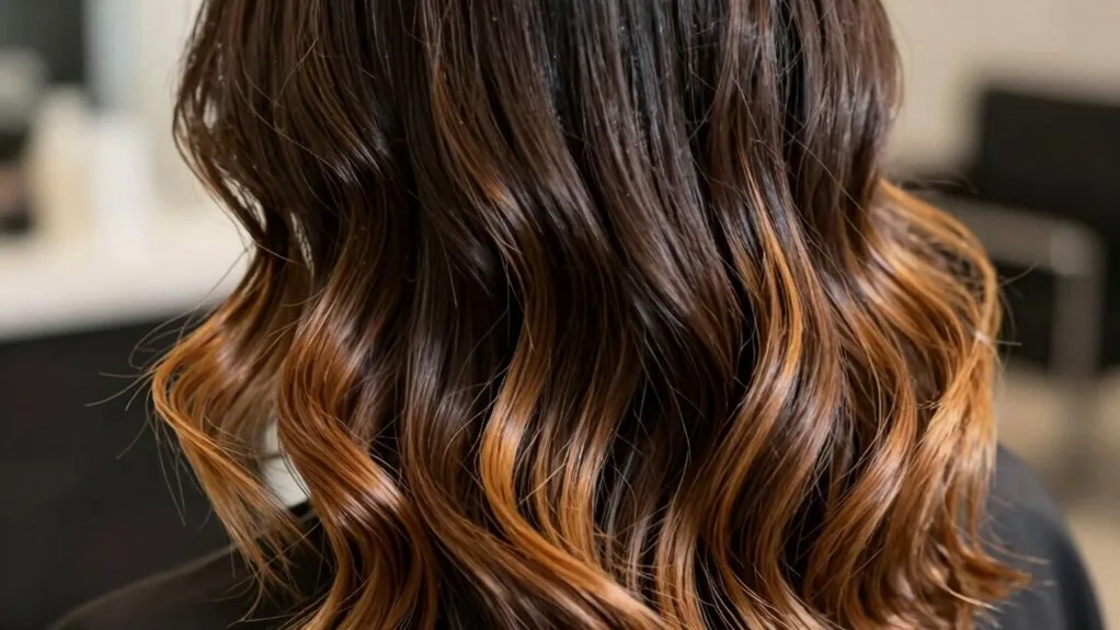 espresso to caramel ombre