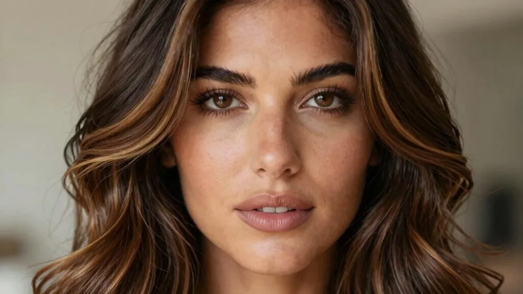 flattering face framing lowlights technique