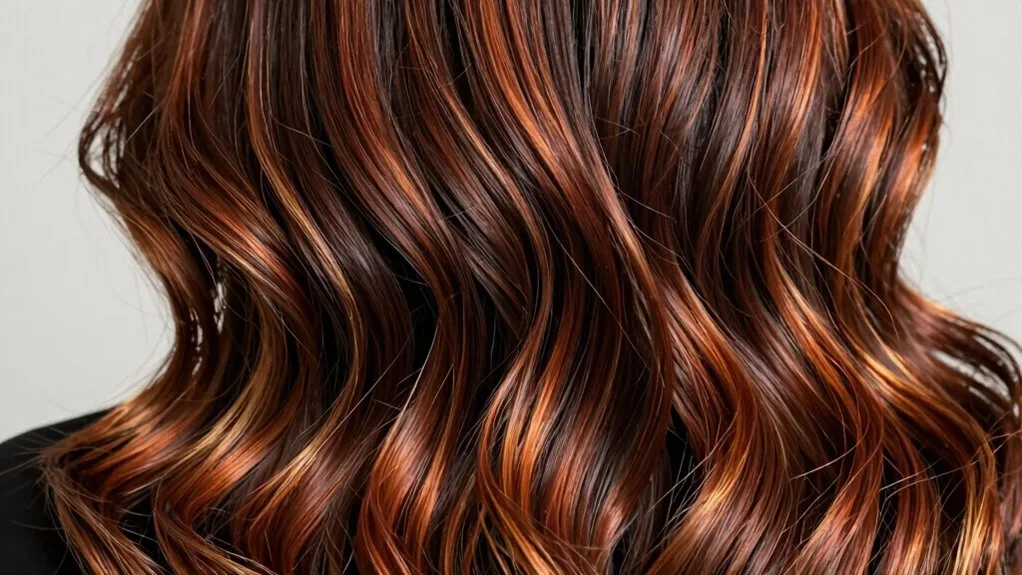 glossy roasted chestnut hair