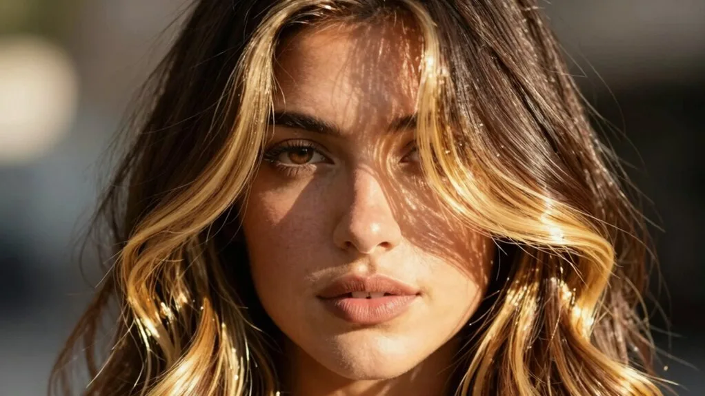 golden blonde face framing highlights