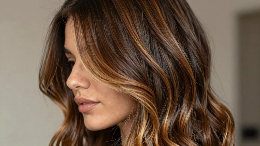 hand painted brunette balayage