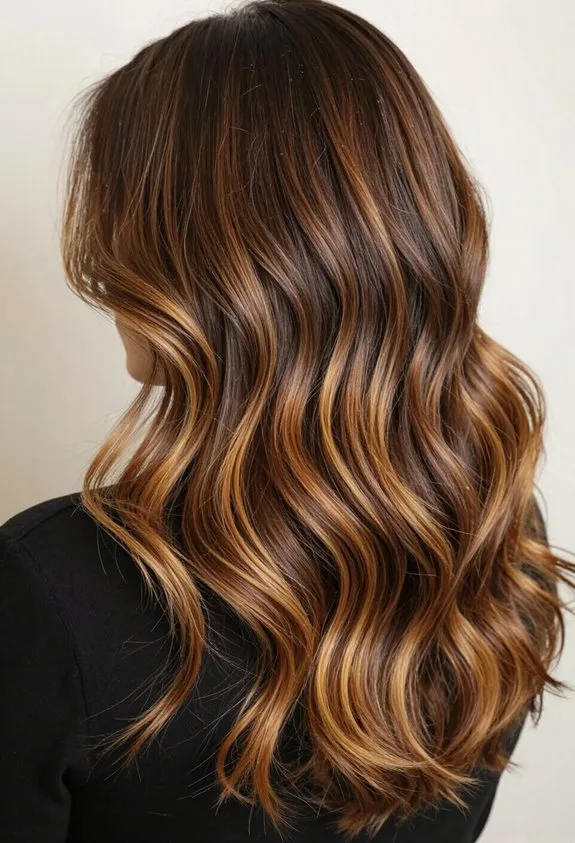 hand painted caramel highlights technique