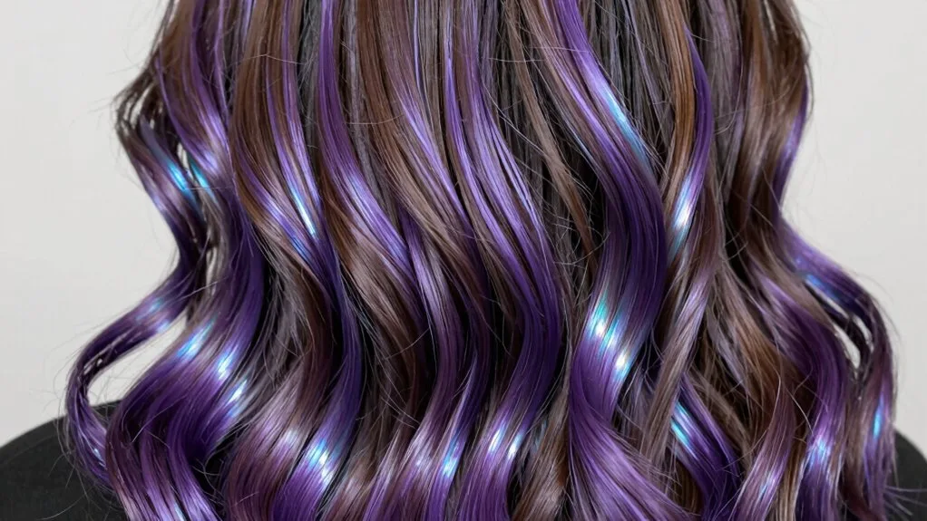 holographic purple hair tones