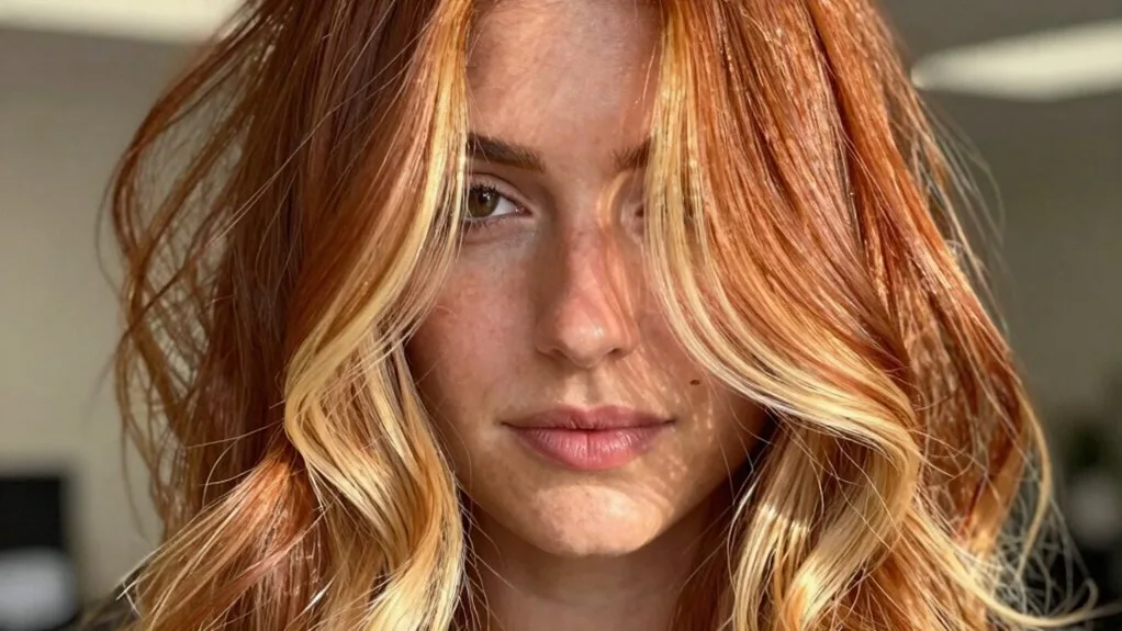 honey red brown balayage highlights