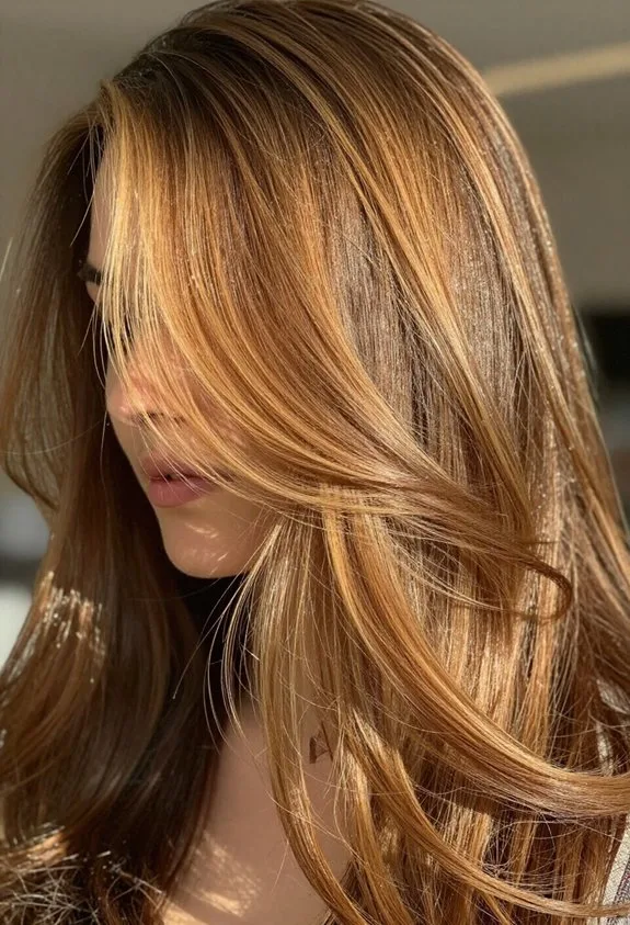 honey streaked brown highlights radiance