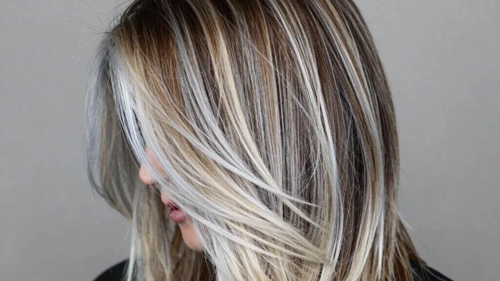 icy blonde streaks transformation