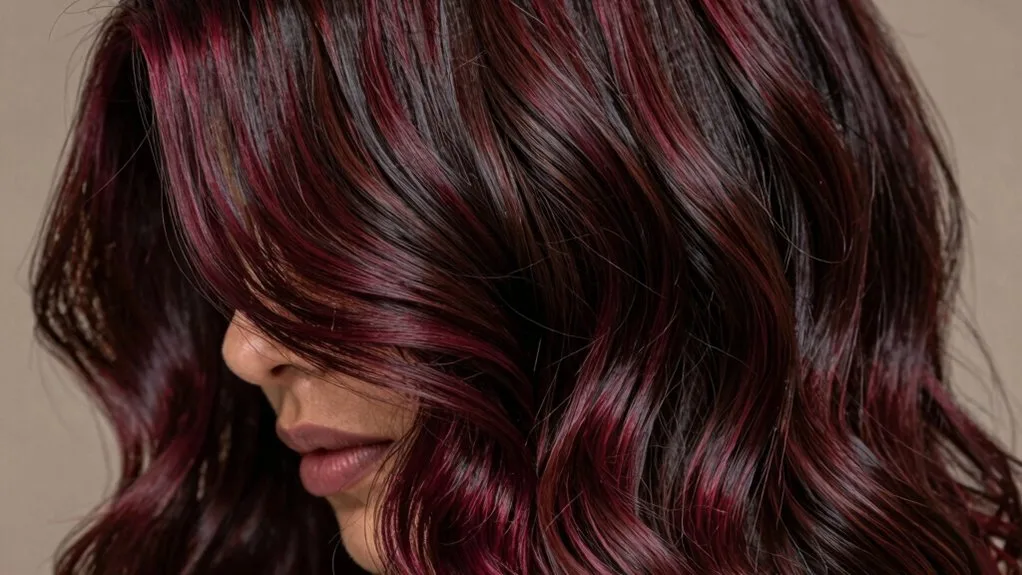 jewel toned brunette color blend