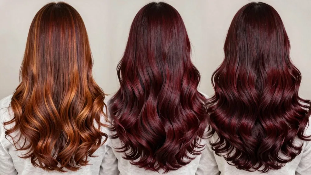 layered cherry cola hair