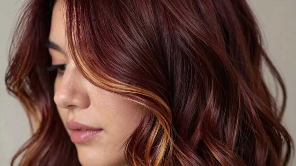 low maintenance cherry cola balayage