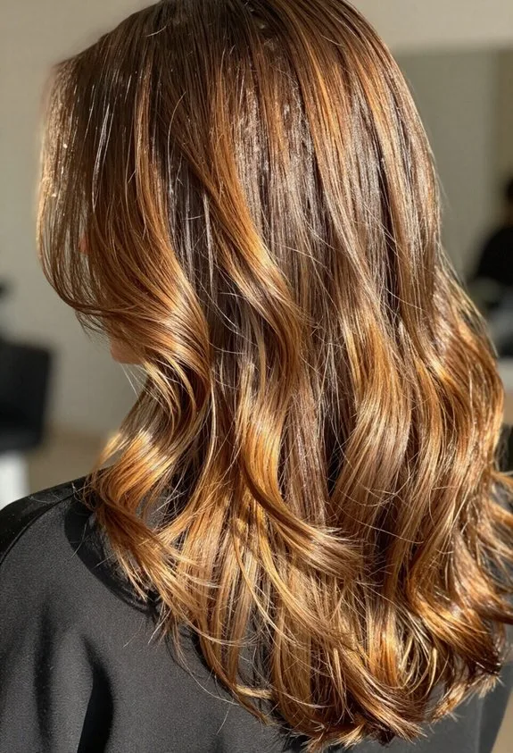 luminous golden brown hair