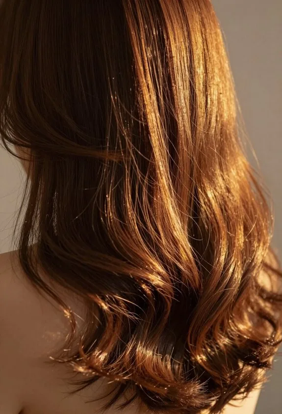 luxurious amber chocolate hue