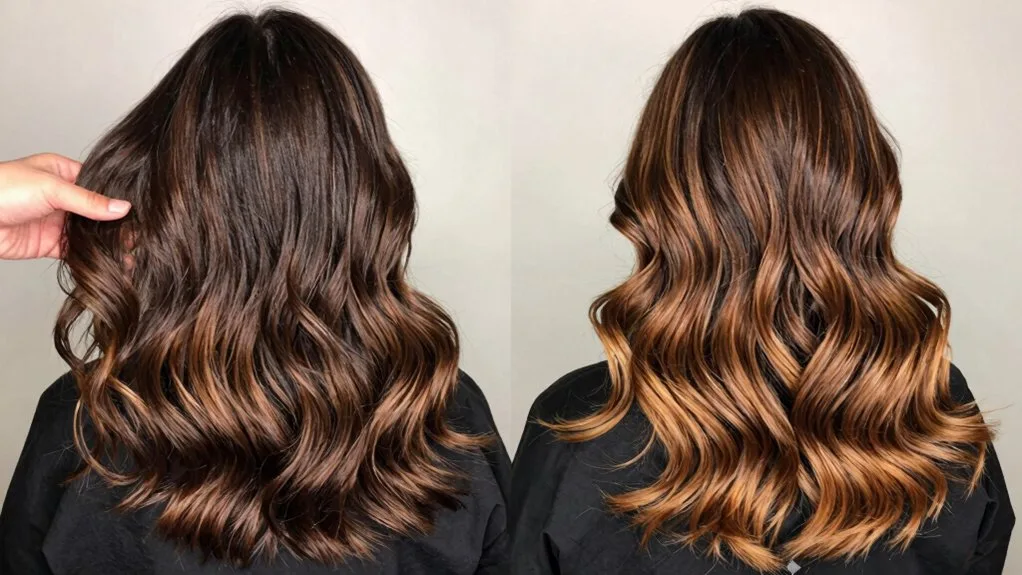 luxurious espresso caramel ombr