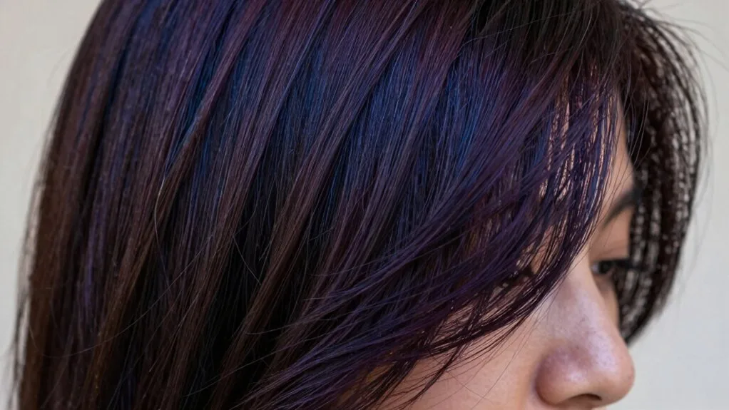 luxurious indigo brunette transformation