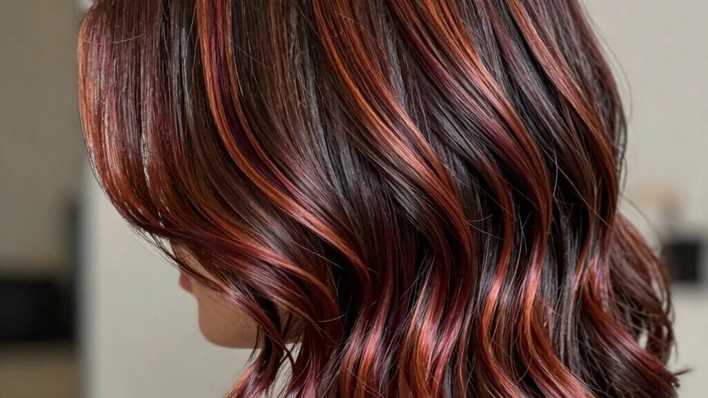 mahogany balayage for brunettes