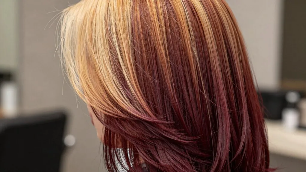 mahogany red blonde contrast