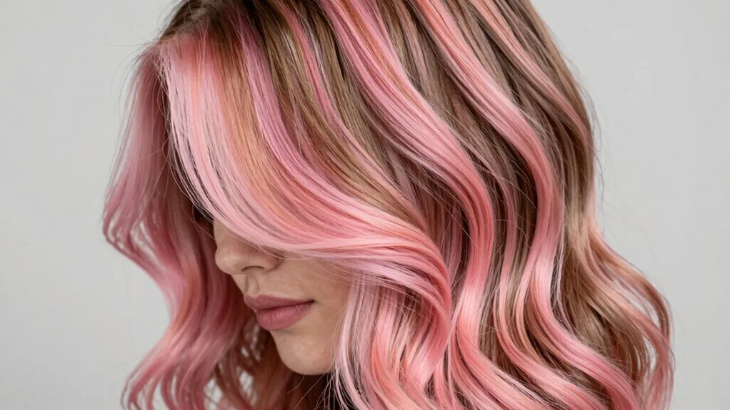 pastel pink for brunettes