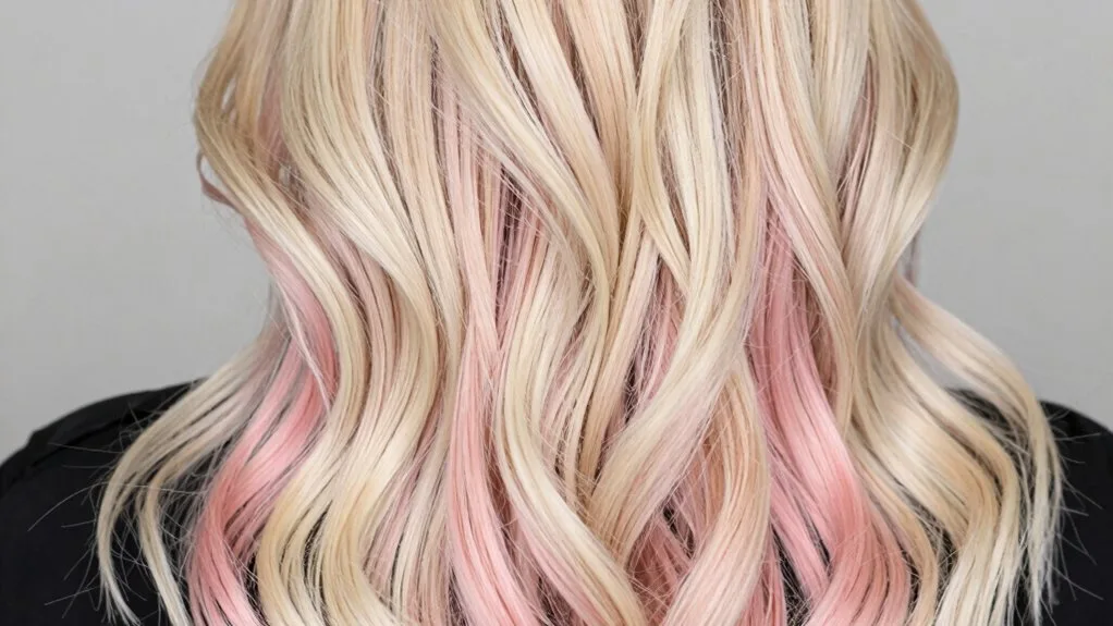 pastel pink peekaboo highlights